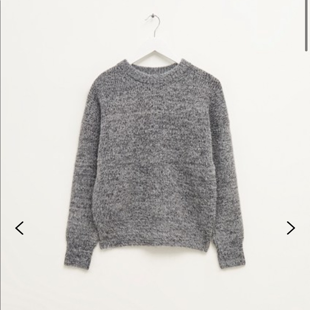 French Connection rufina fuzzy sweater grey size S